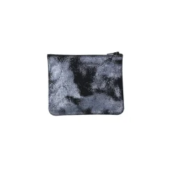 Flash Sale Pochette cuir daim gris métallisé - Petit modèle Femme Pochettes|Petite Maroquinerie