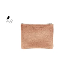Fashion Pochette cuir grainé métallisé upcyclé rose - petit modèle Femme Dressing Recyclé|Pochettes