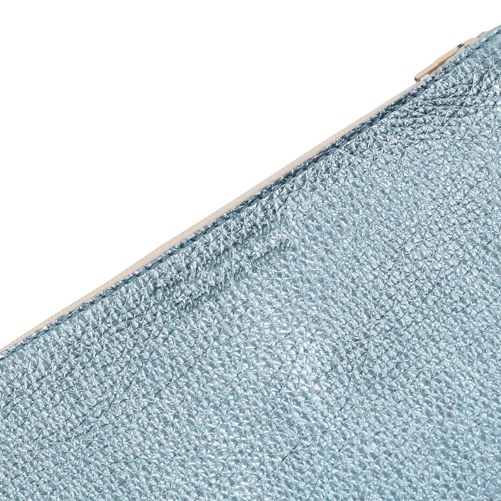 Clearance Pochette cuir métallisé bleu clair Femme Pochettes|Petite Maroquinerie
