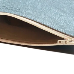 Clearance Pochette cuir métallisé bleu clair Femme Pochettes|Petite Maroquinerie