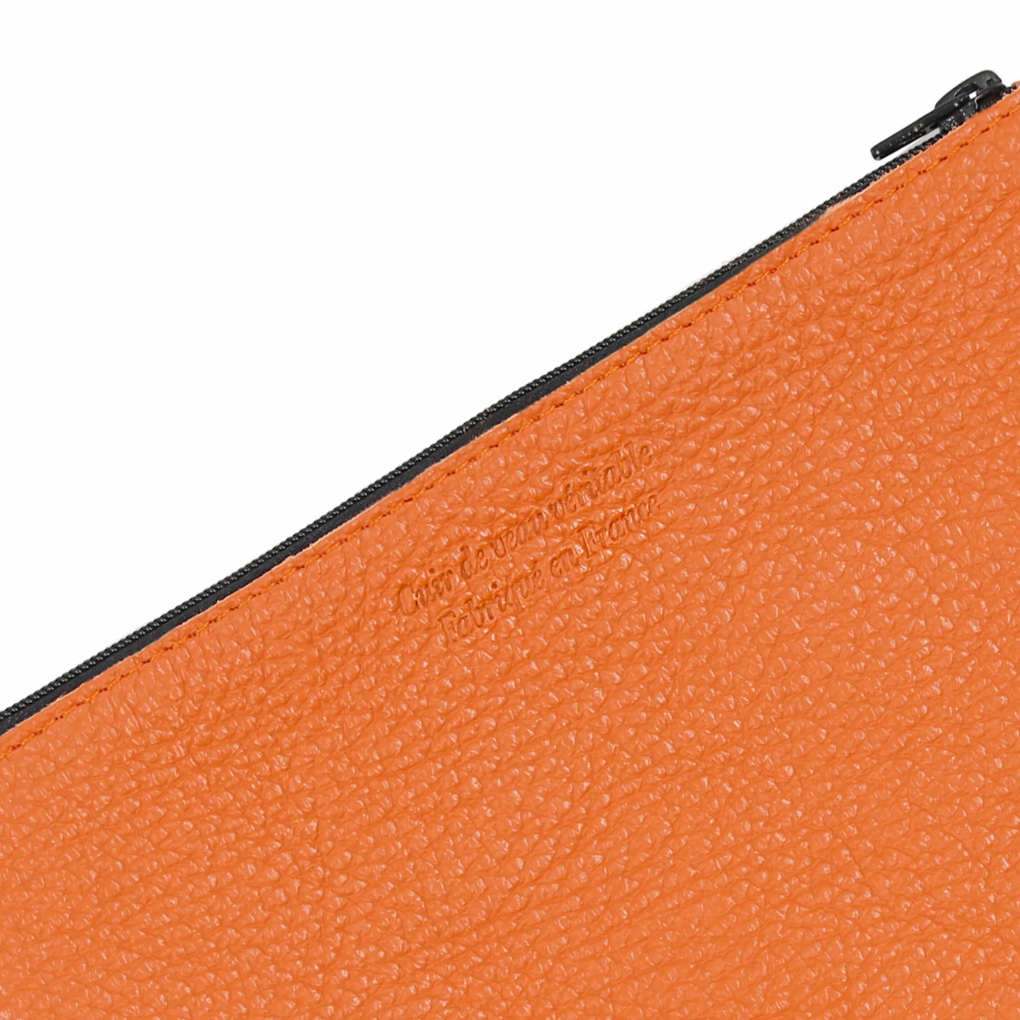 Store Pochette cuir upcyclé grainé Femme Dressing Recyclé|Pochettes
