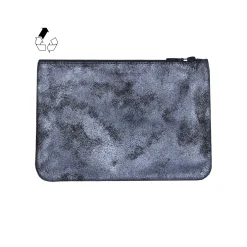 New Pochette cuir upcyclé noir irisé Femme Dressing Recyclé|Pochettes