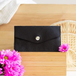 Cheap Pochette enveloppe cuir upcyclé noir Femme Dressing Recyclé|Pochettes