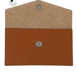 Outlet Pochette enveloppe cuir upcyclé camel Femme Dressing Recyclé|Pochettes