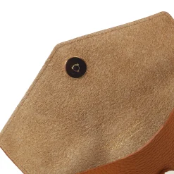 Outlet Pochette enveloppe cuir upcyclé camel Femme Dressing Recyclé|Pochettes