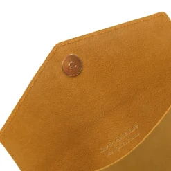 Best Pochette enveloppe cuir upcyclé jaune Femme Dressing Recyclé|Pochettes