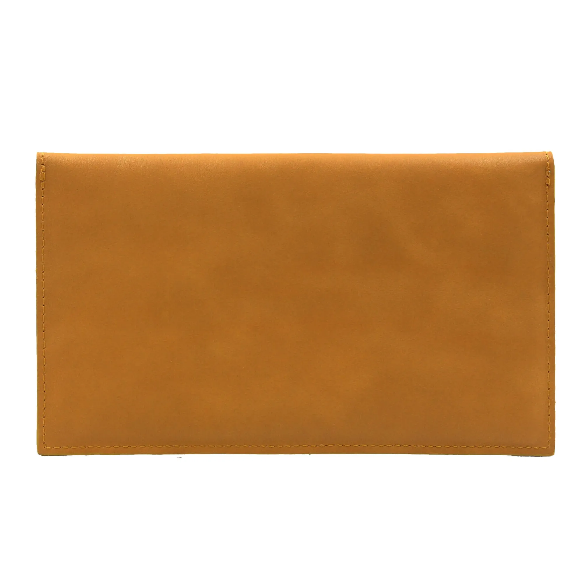 Best Pochette enveloppe cuir upcyclé jaune Femme Dressing Recyclé|Pochettes