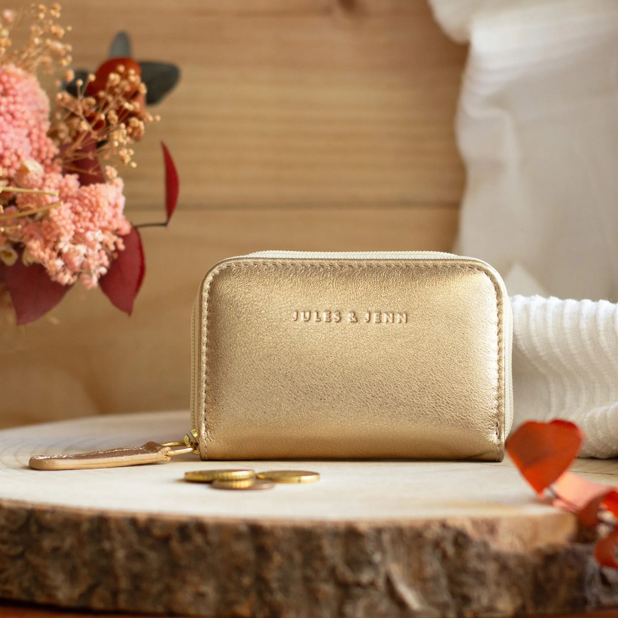 Best Sale Porte-monnaie cuir métallisé Femme Petite Maroquinerie