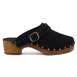Outlet Sabots bois brides cuir daim Femme Sandales