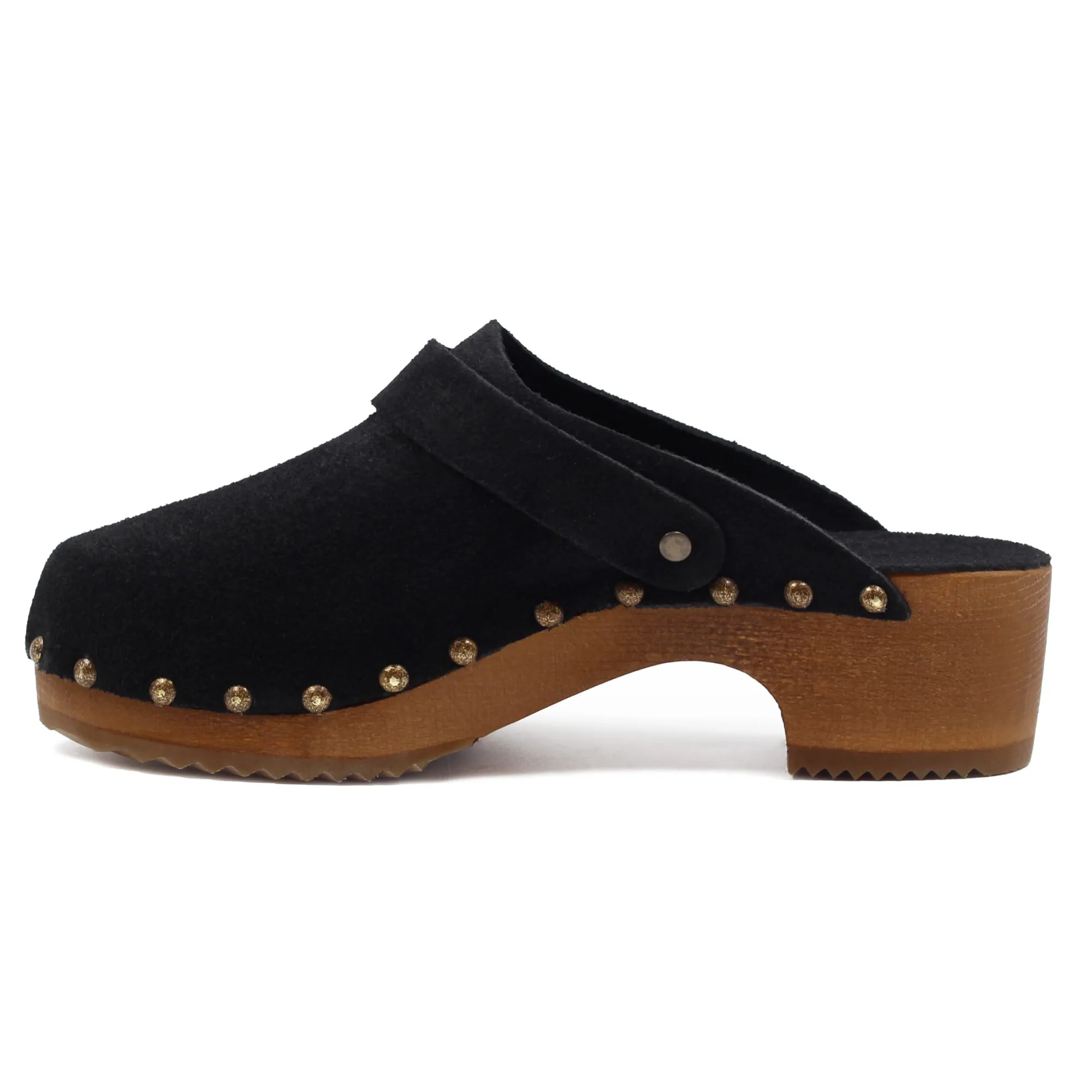 Outlet Sabots bois brides cuir daim Femme Sandales