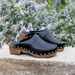 Discount Sabots bois cuir Femme Sandales