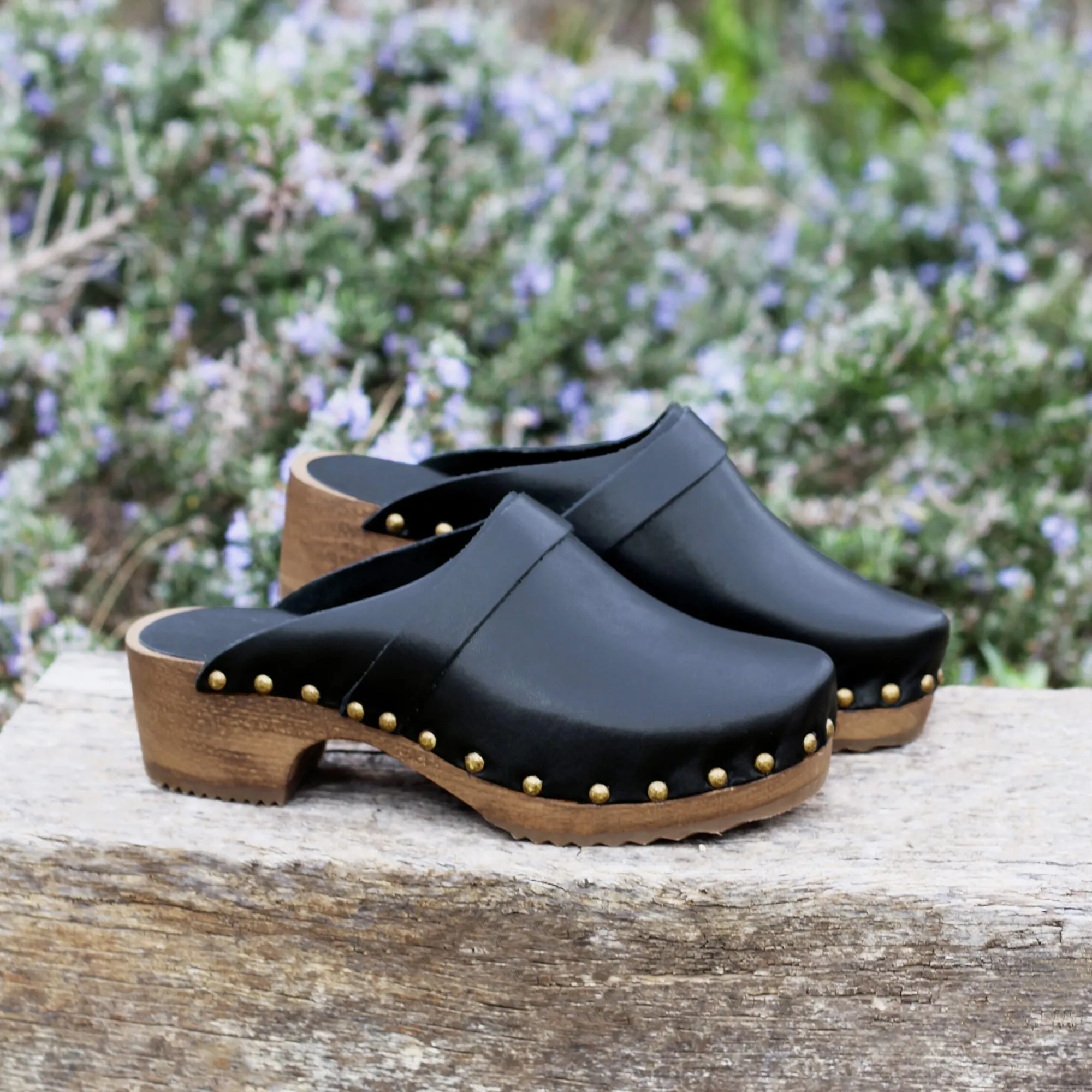Discount Sabots bois cuir Femme Sandales