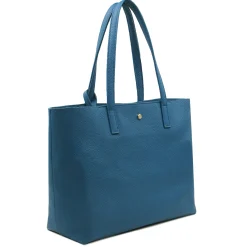 Cheap Sac cabas cuir grainé bleu Femme Sacs À Main