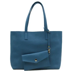 Cheap Sac cabas cuir grainé bleu Femme Sacs À Main