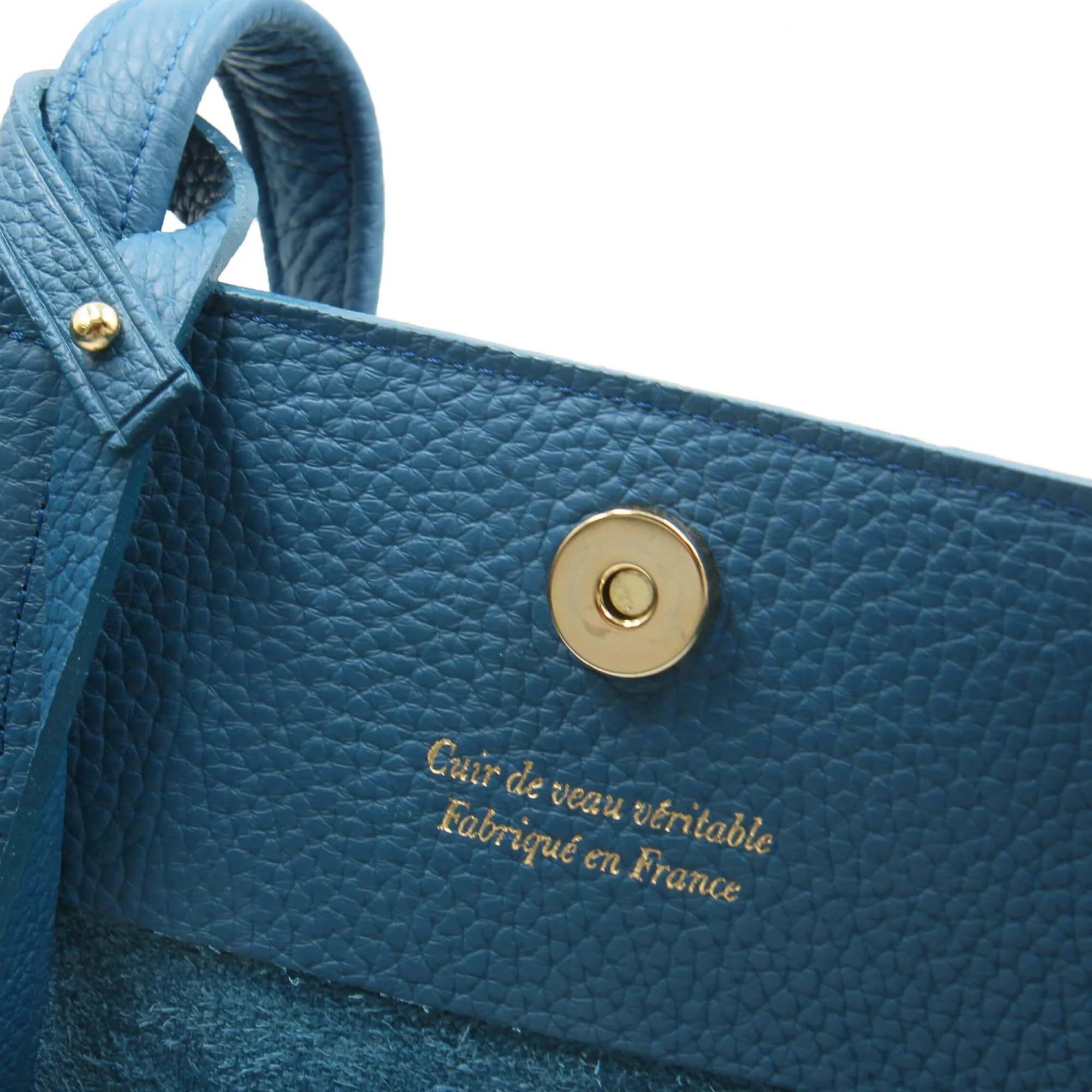 Cheap Sac cabas cuir grainé bleu Femme Sacs À Main
