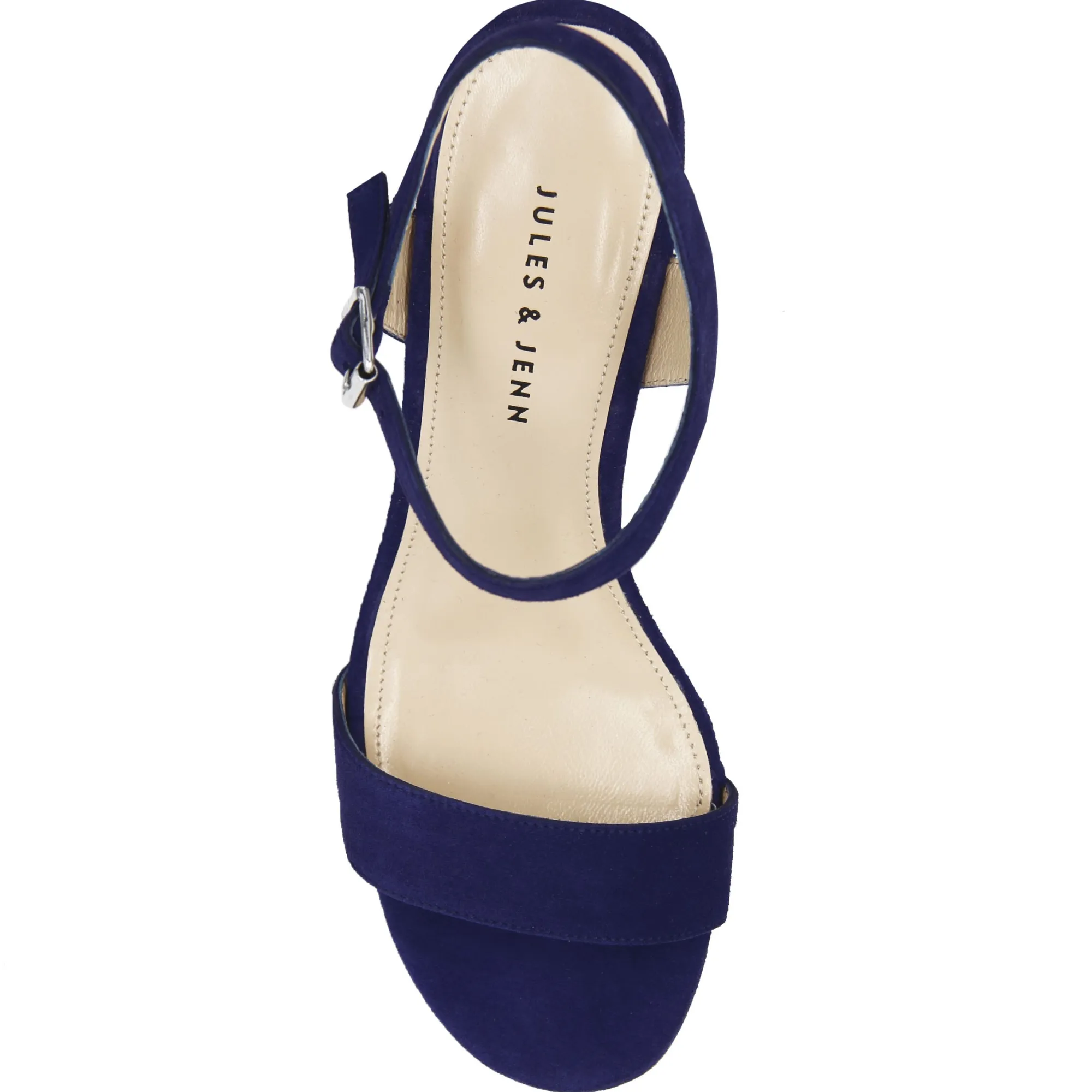 Online Sandales moyen talon cuir daim bleu Femme Sandales