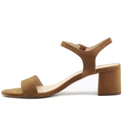 Sale Sandales moyen talon daim cognac Femme Sandales