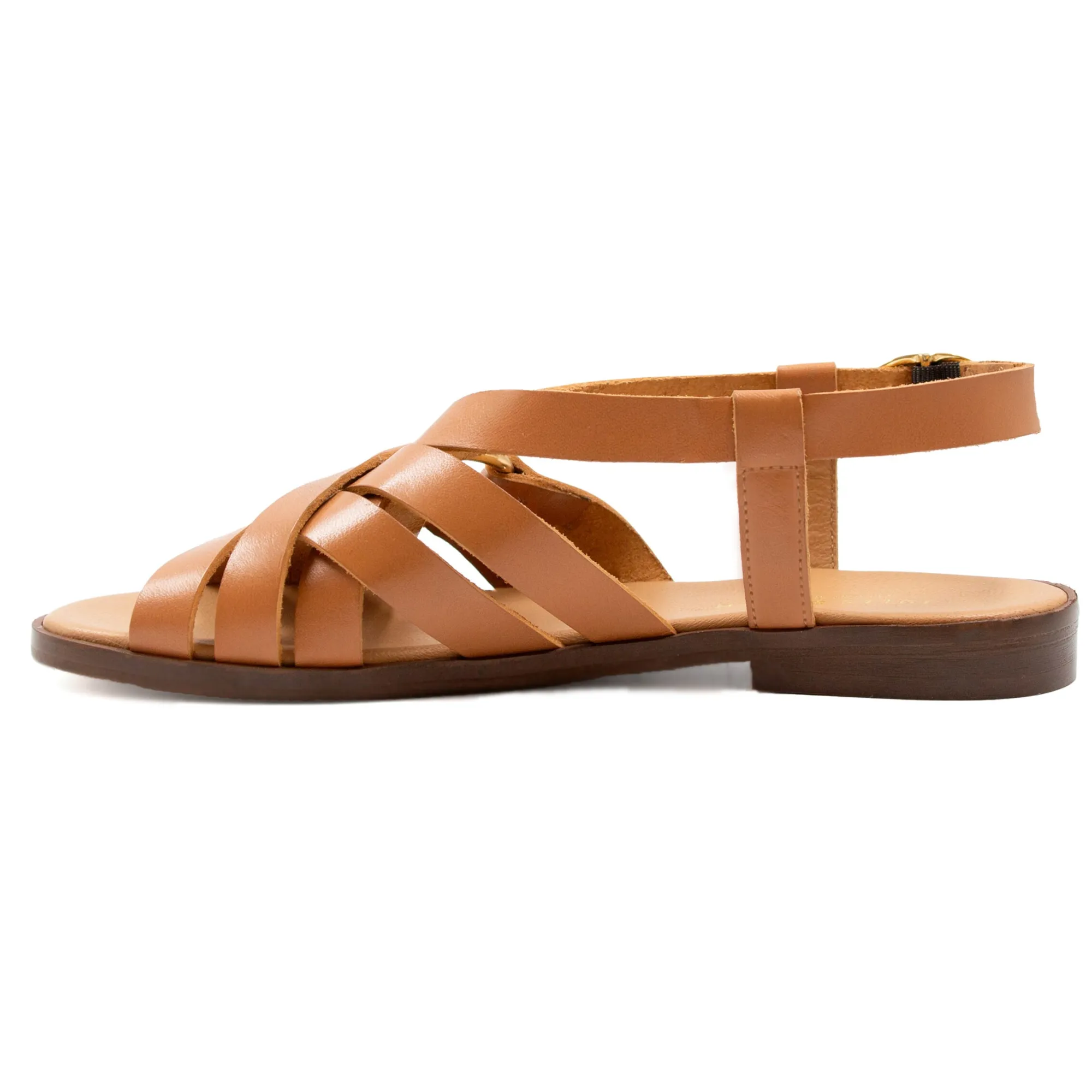Shop Sandales plates anneau cuir Femme Sandales