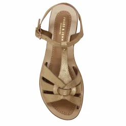 New Sandales plates croisées cuir Femme Sandales