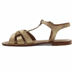 New Sandales plates croisées cuir Femme Sandales