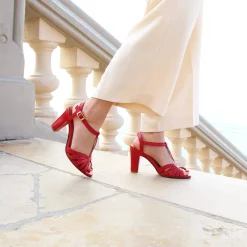 Store Sandales talon brides cuir Femme Sandales