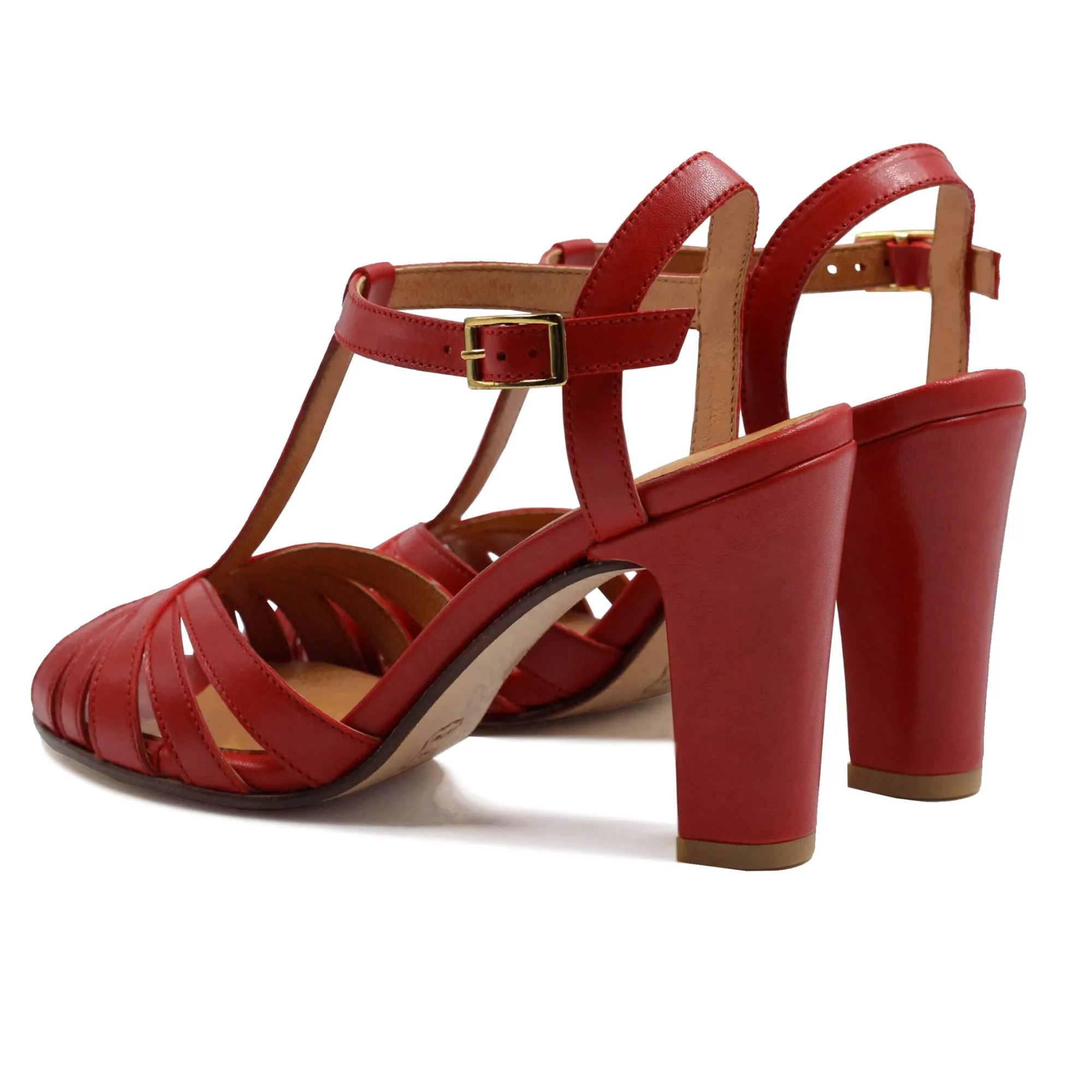 Store Sandales talon brides cuir Femme Sandales