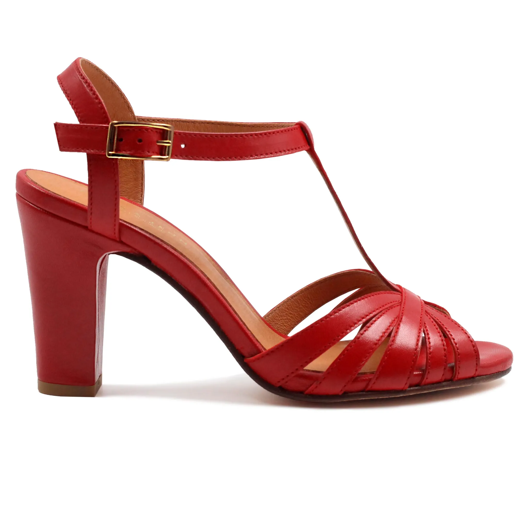 Store Sandales talon brides cuir Femme Sandales