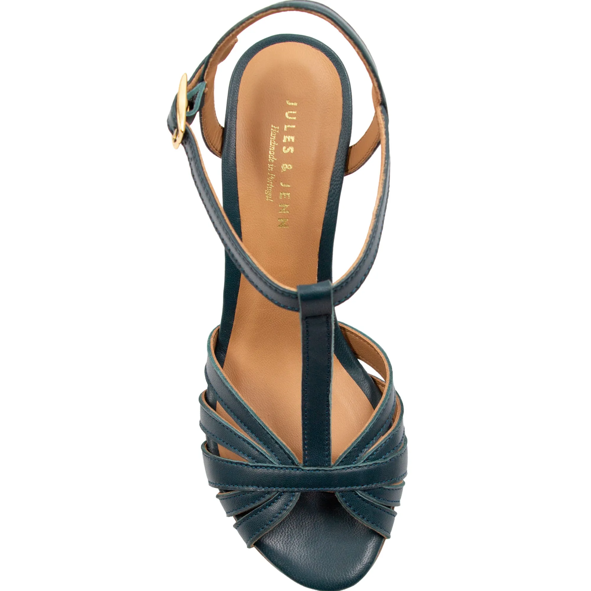 Best Sale Sandales talon brides cuir vert Femme Sandales