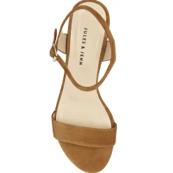 Discount Sandales talon cuir daim marron clair Femme Sandales