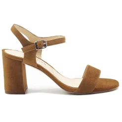Discount Sandales talon cuir daim marron clair Femme Sandales