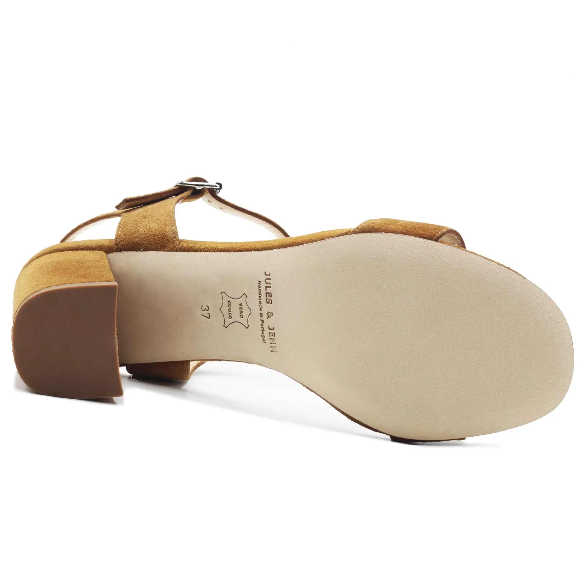 Discount Sandales talon cuir daim marron clair Femme Sandales