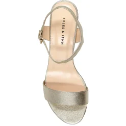 Shop Sandales à talon cuir métallisé Femme Sandales