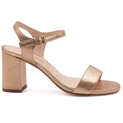 Best Sale Sandales à talon cuir métallisé rose Femme Sandales