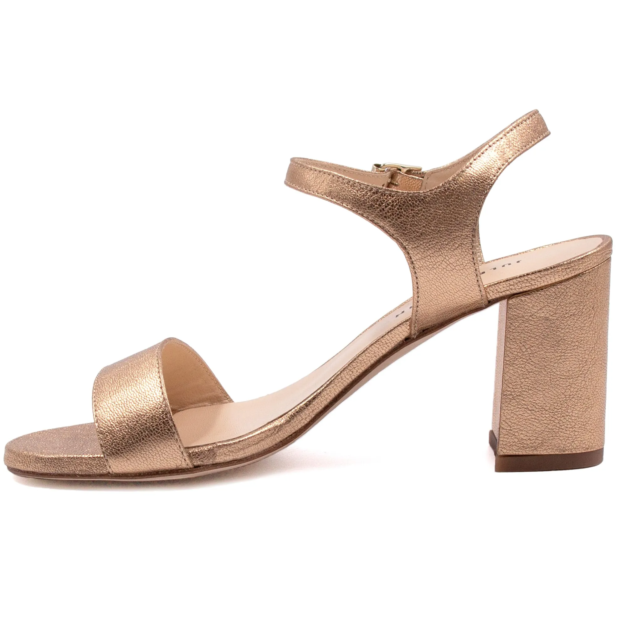 Best Sale Sandales à talon cuir métallisé rose Femme Sandales