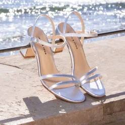 Clearance Sandales talon épurées cuir Femme Sandales