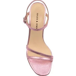 Cheap Sandales talon épurées cuir rose Femme Sandales
