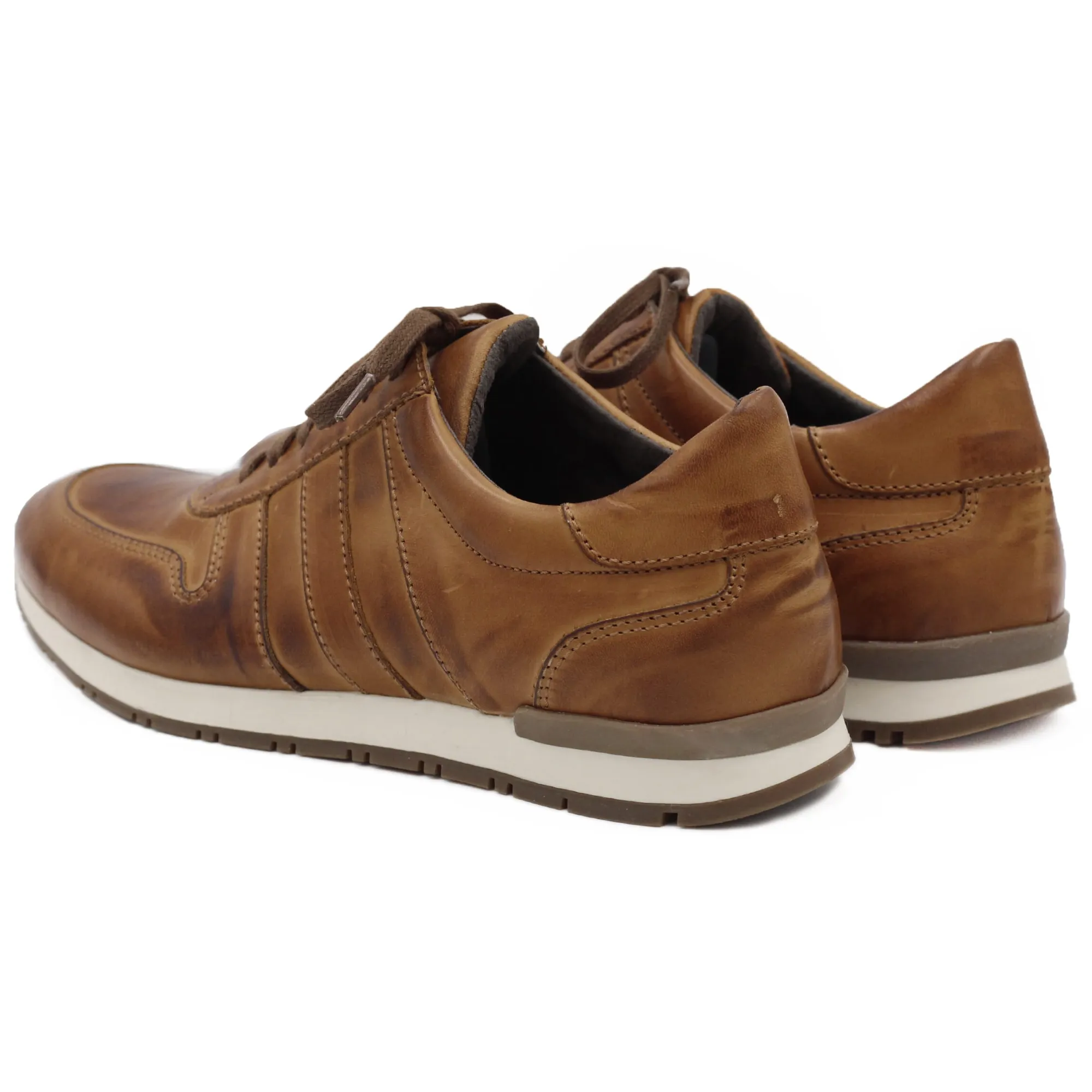 Shop Sneakers cuir marron Homme Baskets