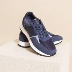 Discount Sneakers Noé cuir bleu Homme Baskets