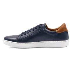 Cheap Tennis lacet cuir bleu Homme Baskets