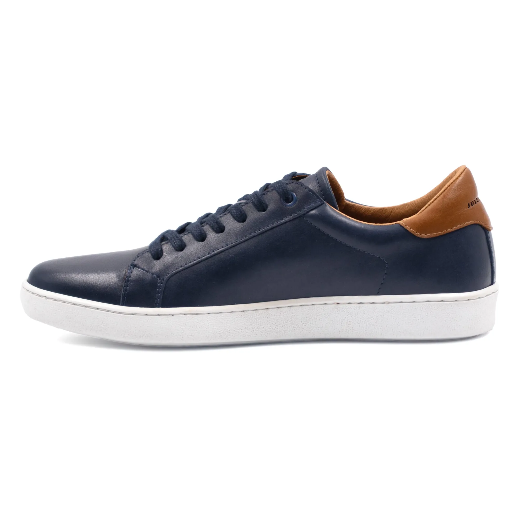 Cheap Tennis lacet cuir bleu Homme Baskets