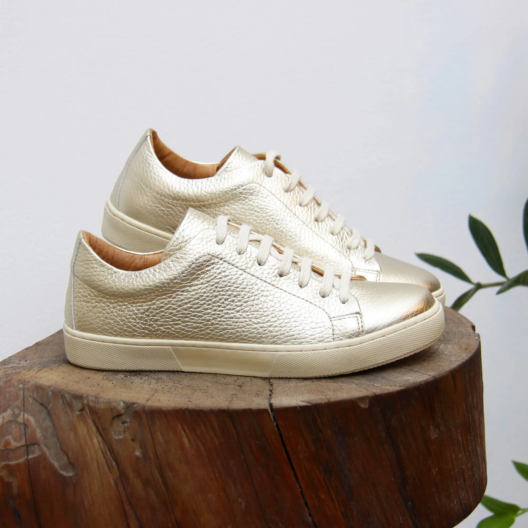 Best Tennis lacet cuir grainé métallisé Femme Baskets