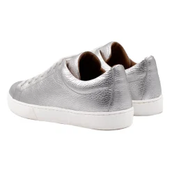 Fashion Tennis lacet cuir grainé métallisé Femme Baskets