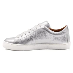 Fashion Tennis lacet cuir grainé métallisé Femme Baskets