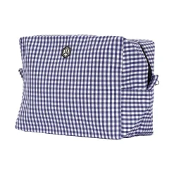 Discount Trousse toile recyclée vichy blanc bleu Femme Dressing Recyclé|Petite Maroquinerie